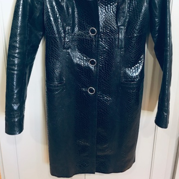 Arden B Animal Print Genuine Leather Trench Coat - Picture 2 of 8